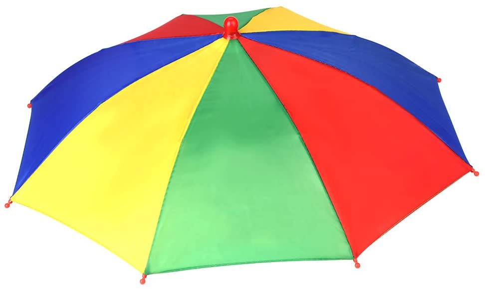 Rainbow Umbrella Hat Outdoor Sun Rain Headwear Umbrella Cap Funny ...