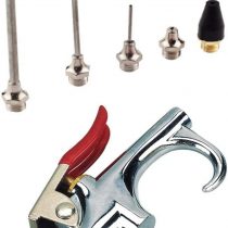 Air Nozzle Blow Gun Kit with 5 Interchangeable Nozzles Pneumatic Air Compressor Accessories Dust Cleaning Tool