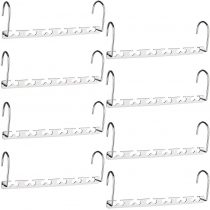 HOUSE DAY 8Pcs Magical Hangers Closet Space Saving Wardrobe Clothing Magic Hangers Oragnizer Heavy Chrome Hangers, Updated Hook Design 26cm Long