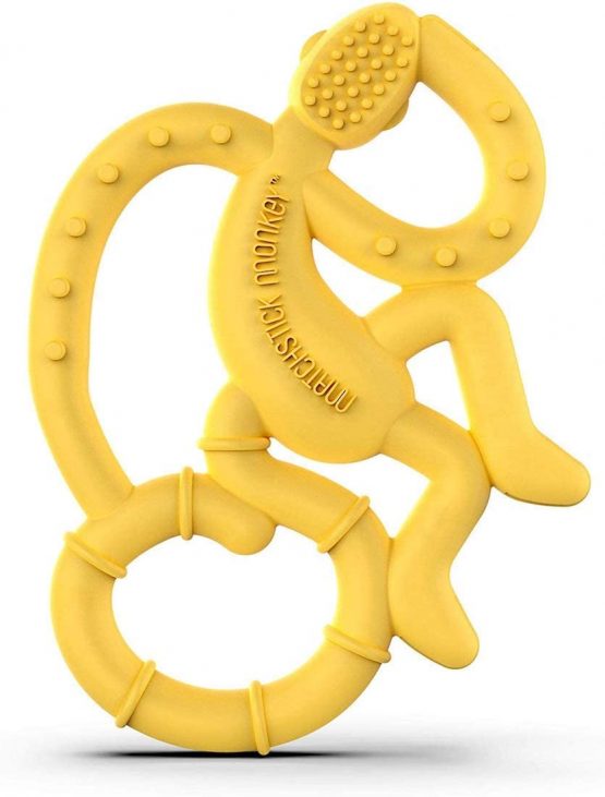 Matchstick Monkey, Mini Teething Toy for Baby, Stimulates and Massages Sore Gums, 3 Months Old+, Yellow - Image 2