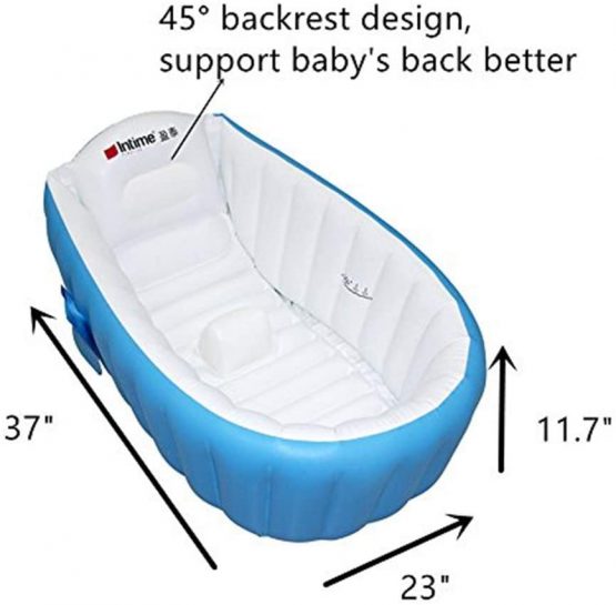 Locisne Baby Soft Bathtub Children Inflatable Anti-Slippery Swimming Pool Foldable Travel Air Shower Basin Seat Baths Big Size(for 0-3 Years) + air Pump - Image 4