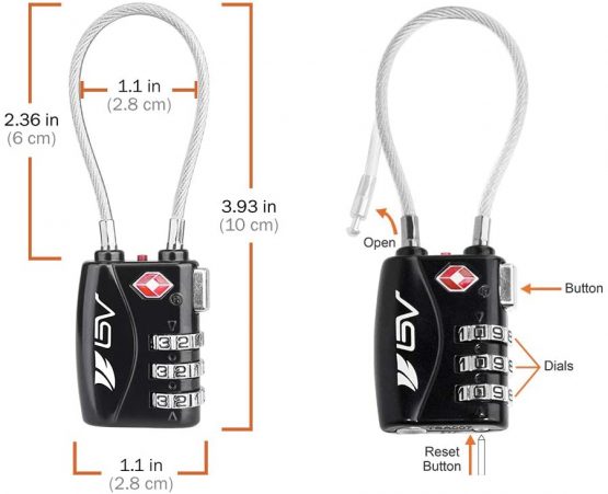 TSA Approved Luggage Travel Lock, Set-Your-Own Combination Lock for Suitcases, Bags and Gym Lockers, 2 Pack - Image 3