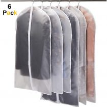 Garment Covers, Dustproof Clothes Covers Niviy Moth Proof Coat Bag with Zip, PEVA Translucent Dress Cover Waterproof Anti-mite Breathable Suit Protector, 3pcs 60*100cm, 3pcs 60*120cm (white)