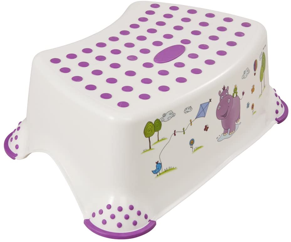 keeeper Hippo Step Stool, For 18 months to 10-years, Anti-Slip Design, Tomek, White, Hippo White, Hippo White