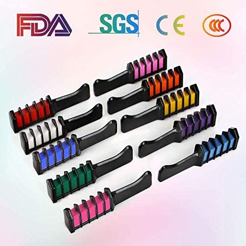 10 Color Temporary Bright Hair Chalk Set, Kalolary Metallic Glitter Hair Chalks Birthday Girls Gift - Image 3