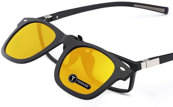 TERAISE Polarized Clip-On Night Vision Glasses with Flip Up Function-Suitable for Driving Fishing Outdoor Sport