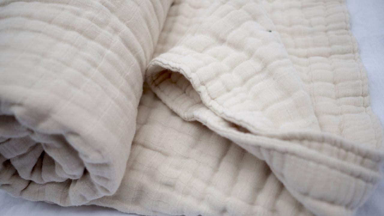 Chunky Organic Baby Blanket/Tummy Time Mat in Unbleached Cotton. Eco Gift, Natural, XL - Image 4