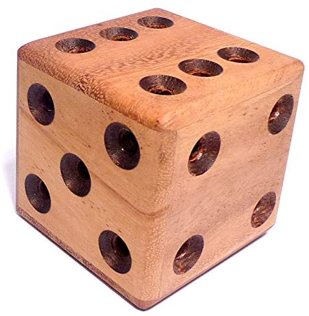 Logica Puzzles Art. Labyrinth Dice - 3D Brain Teaser in Fine Wood - Difficulty 4/6 Extreme - Leonardo da Vinci Collection