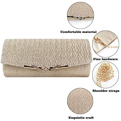 LA HAUTE Women Evening Bags Fashion Design Prom Cocktail Party Purse Clutch Handbags (3063 Champagne) - Image 2