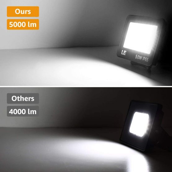 Lepro 50W Led Floodlight Outdoor, 4250lm LED Security Lights, 350W Incandescent Lamp Equivalent, Waterproof IP65, Daylight White Outdoor Lights for Warehouse, Playground, Backyard and More - Image 3