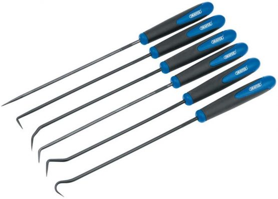 Draper 51764 Long Reach Hook and Pick Set, 24cm Length, 6 Pieces