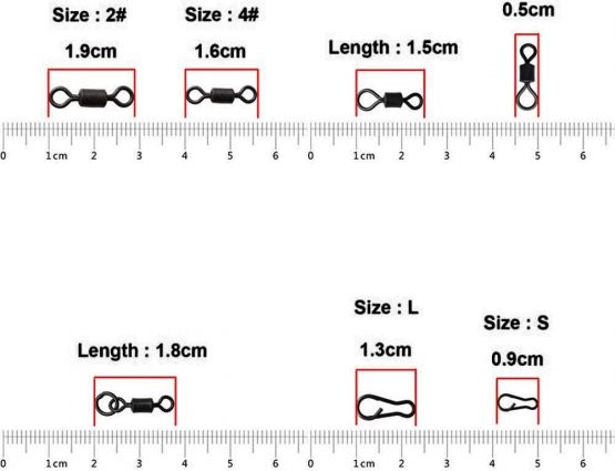 OROOTL Carp Fishing Accessories, 200pcs/Box Matte Black Fishing Clips Quick Change Clips Fishing Swivels Snap Carp Rigging Clips Fishing Terminal Tackle - Image 4