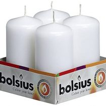 Bolsius pillar Candles Regular, white, pack of 4