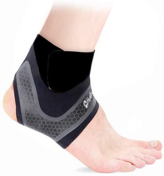 Hually Ankle Support, 1 Pair Adjustable Ankle Brace with Breathable & Elastic Nylon Material, Comfortable Ankle Wrap Sports Protect Against Chronic Ankle Strain Sprains Fatigue, One Size Fits All