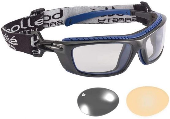 Bolle BAXPSI Platinum Goggles with Anti-Scratch and Fog Frame Lens, Clear/Black/Blue - Image 3