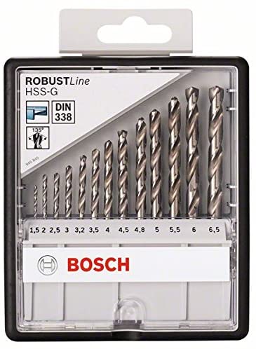Bosch Professional 13 pcs. HSS-G Metal Drill Bit Set (for metal diameter 1,5-6,5 mm, Robust Line, Accessory Drill Driver) - Image 2