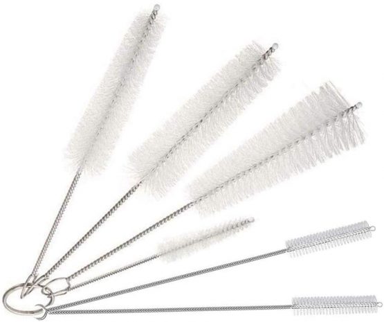 Cleaning Brush Set, Bottle Brush Cleaner, Tube Brushes, Water Bottle Cleaning Brush, Kitchen Wire Scrub Set for Nozzle Clean, Drinking Straw, Wine Bottle, Cup, Pipes, Keyboard, Set of 6