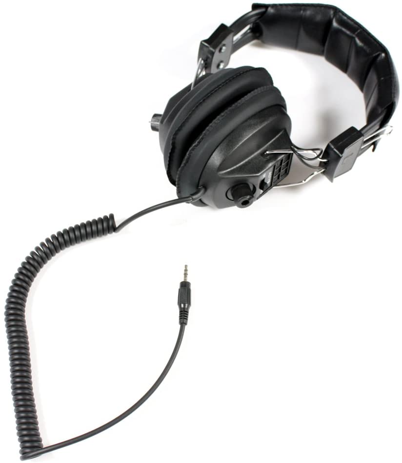 Soundlab Black Stereo Headphones Coiled Cable With Volume Control