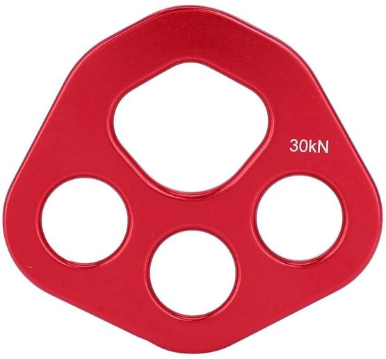Rigging Plate 4 Holes Aluminum Red Rescue Rock Climbing Mountaineering Equipment Multi Anchor Point Connector Gear