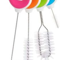 Munchkin Details Sippy Cup Cleaning Brush Set (Straw Brush, Spout Brush, Lid and Threads Brush and Detail Brush), Pack of 4