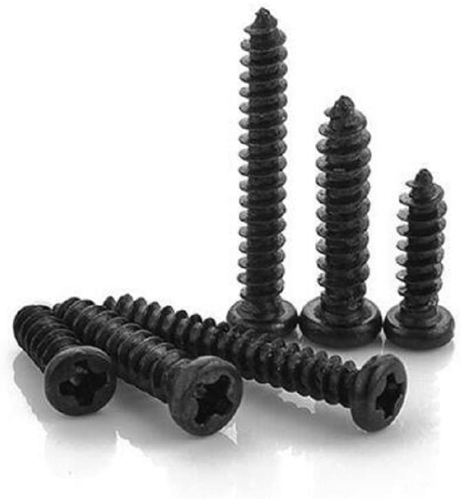 500pcs/Set M3 Black Zinc-Plated Carbon Steel Pan Head Self Tapping Screws, Assortment Drilling Screws with Storage Case - Image 2