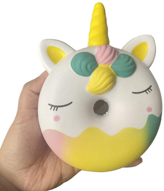 Anboor Squishies Unicorn Doughnut Slow Rising Squeeze Toys Stress Reliever Kawaii Sugar Scented Squishies Toys Prime Gift Collection (1 Pcs, Colorful) - Image 2