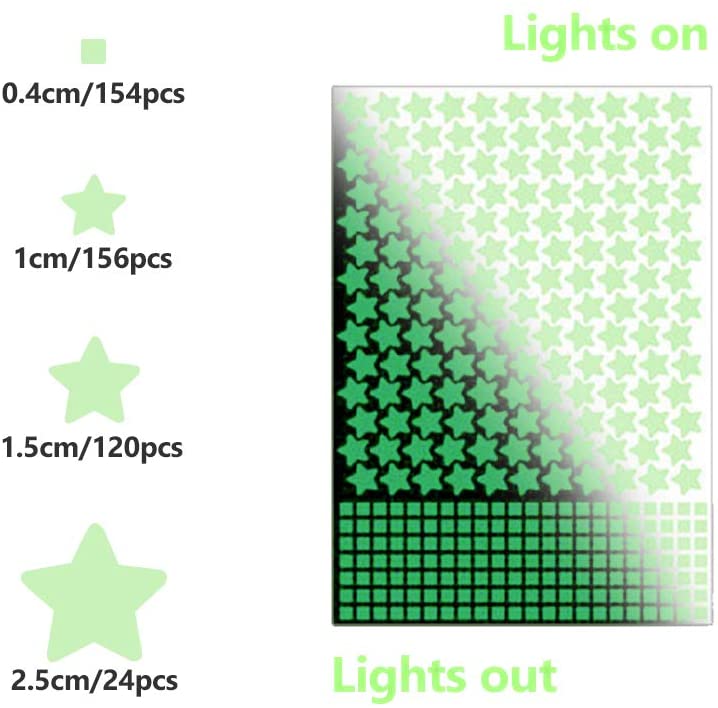 SnailGarden 470Pcs Glow in The Dark Stars and Planets,Luminous Dots Stars and Moon Wall Stickers for Nursery Baby Kids Bedroom Decoration Ceiling and Wall Decals - Image 3