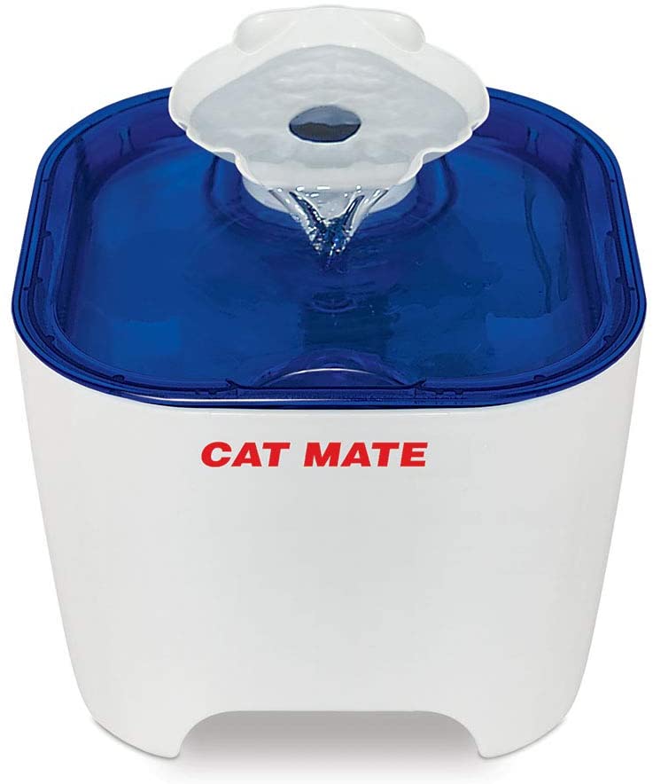Cat Mate Shell Pet Water Fountain 3L (Blue Top/White Base) BigaMart
