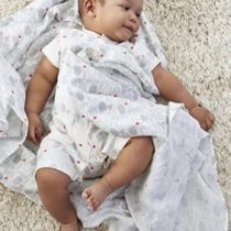 My First Friend Elephant Large Muslin Swaddle - Natural Organic & Pure