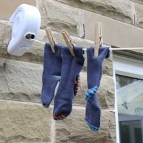 JVL Outdoor Wall Mountable Retractable Reel Washing Clothes Line, Plastic, White, 12 m