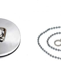 Merriway BH03916 45mm 1.3/4 inch Chrome Plated Metal Bath Basin Shower Plug Stopper with 450mm 18-inch Polished Chrome Ball Chain and Stay