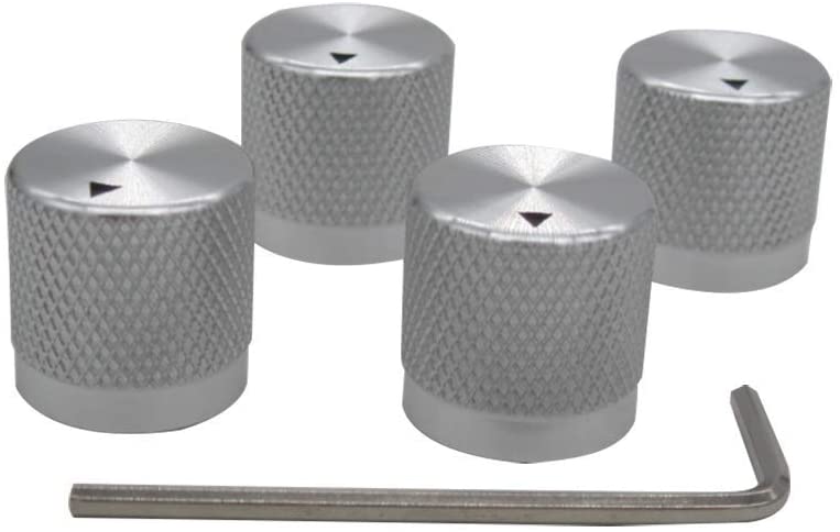 Taiss/ 4pcs Silver color Aluminum Rotary Electronic Control Potentiometer Knob For 6 mm Diameter Shaft, Volume Control Knob - Image 2