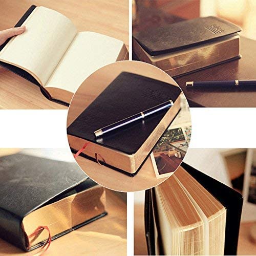Soft Leather Ultra Thick Notebook Notepad Blank Bible Study Notebook Journal Diary Bible Marker Drawing Writing Notepad Sketchbook with Ribbon Marker 480 Pages for Religious Women or Men - Image 4