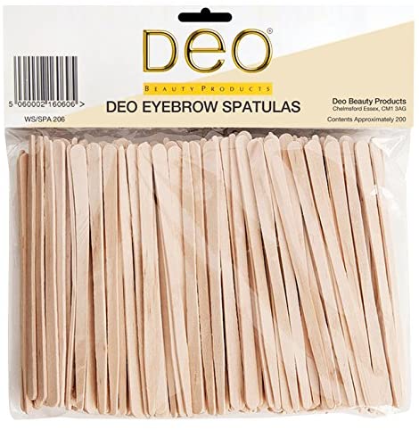 206 Eyebrow Small Wooden Wood Tongue Depressors Spatulas Wax Waxing Tatoo Sticks, 200 Count (Pack of 1) - Image 2