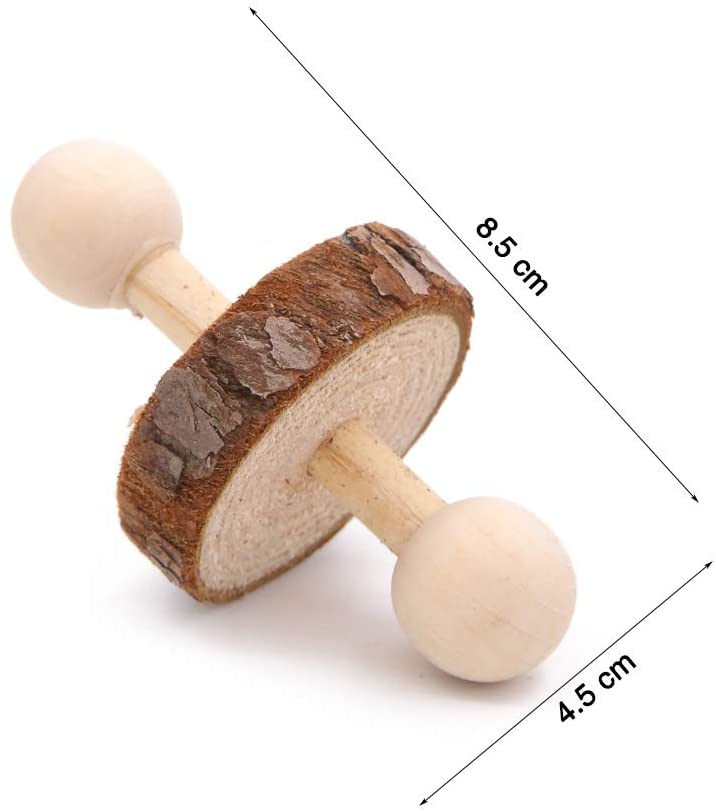 Winterworm 6 Pcs Wooden Chew Gnaw Throw Roll Toss Toys Hamster Mice Chinchillas Rabbit Gerbil Guinea Pig Toys - Image 3