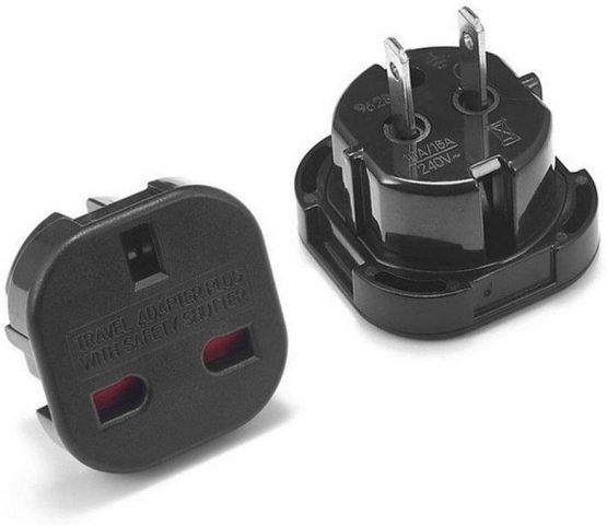 Travel Adapter Black Plug Converts UK Plugs 3 Pin to 2 pin US, USA/Canada/AUS,Australian Pack Of 5 - Image 2