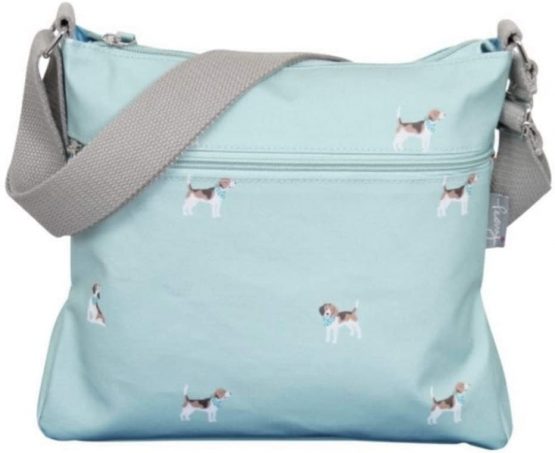 LilyRosa® Ladies Duck Egg Blue Green Cross Body Over Beagle Dog Design Print Bags