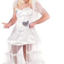 Fun Shack Mens Run Away Bride Adults White Wedding Dress Stag Do Novelty Outfit
