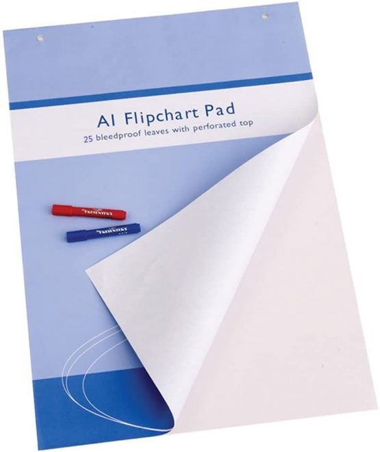 VIZ-PRO Standard Easel Pads/ A1 Flipchart Paper Pad, 841 x 594mm, 25-Sheets/Pad