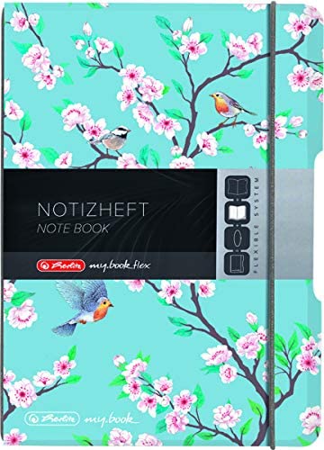 Notebook Flex A6 Ladylike Birds 40 Sheets Squared Pack of 1, Grey