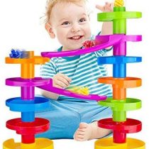 WEofferwhatYOUwant Ball Drop Educational Toy with Bridge - Advanced Spiral Swirl Ball Ramp Activity Playset for Toddlers