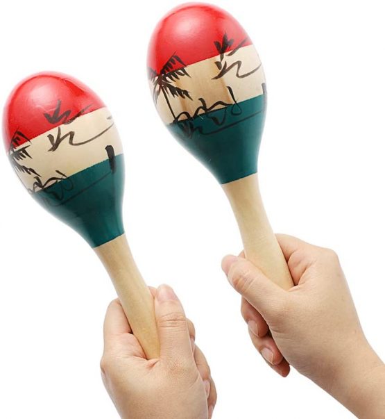 Percussion Maracas Shakers Rattles Sand Hammer Percussion Instrument with ABS Plastic Shells and Wooden Handles for Live Performances and Recording Sessions (Black) - Image 2