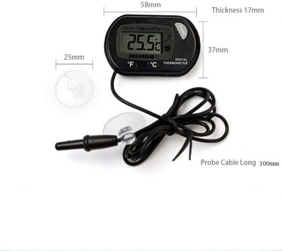 Eidyer Aquarium Thermometers, Digital LCD Water Thermometer Waterproof with Probe for Fish Tank Aquarium Marine Reptile Habitat Temperature, 5.8X3.6X1.1CM - Image 3