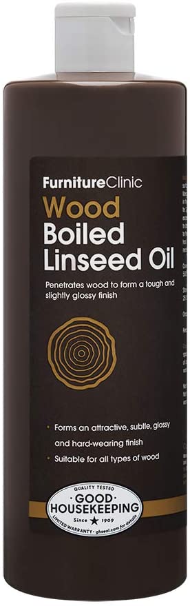 Furniture Clinic Boiled Linseed Oil for Wood 500ml, Premium Oil to Enhance, Seal & Protect The Natural Beauty of Oak