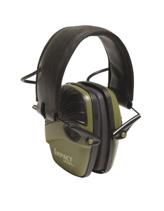 Howard Leight by Honeywell 1013530 Impact Sport Sound Amplification Electronic Shooting Earmuff, Classic Green