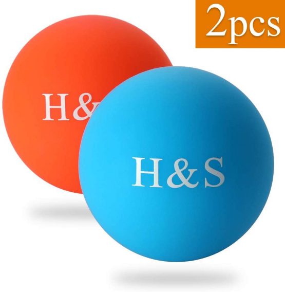 H&S 2 x Lacrosse Ball Trigger Point Massage Ball Muscle Roller Ball Rehab Physiotherapy Crossfit