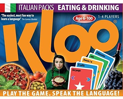 KLOO Learn to Speak Italian Games - Eating & Drinking - Pack 3 (Double Deck), Multiple Colors