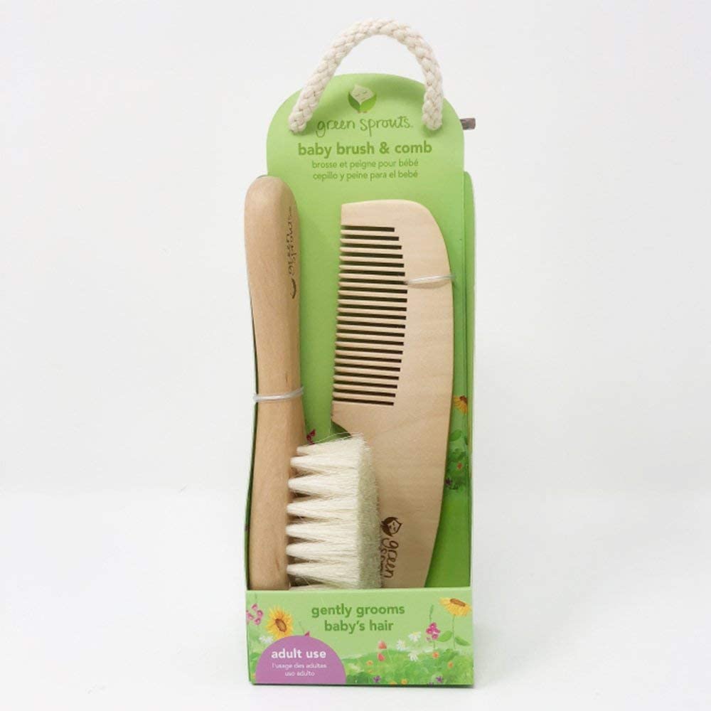 Green Sprouts Wooden Brush and Comb Set, Natural - Image 2