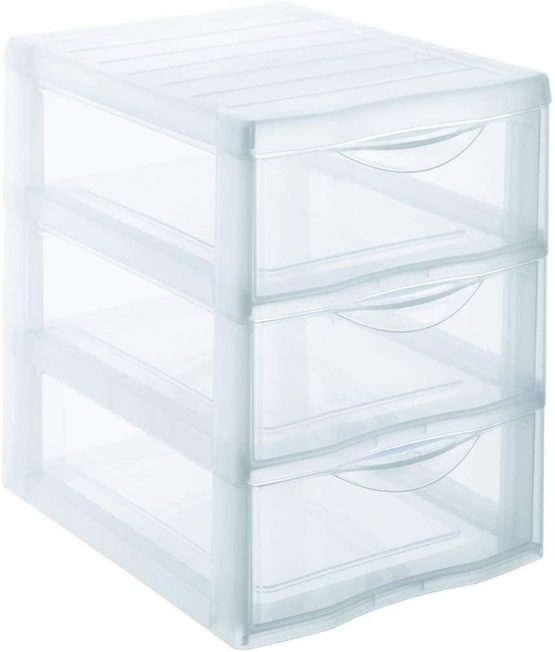 Sundis 24.5 x 18.5 x 25.5 cm Orgamix Mini Storage Tower, Transparent