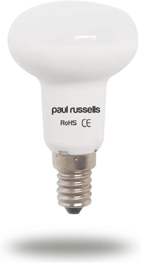 2 Pack 6W Reflector LED Light Bulbs E14 SES Small Edison Screw Paul Russells Bright 6W=50W Spotlight R50 Spot Light 120 Beam Lamp 2700K Warm White 50W Incandescent Replacement